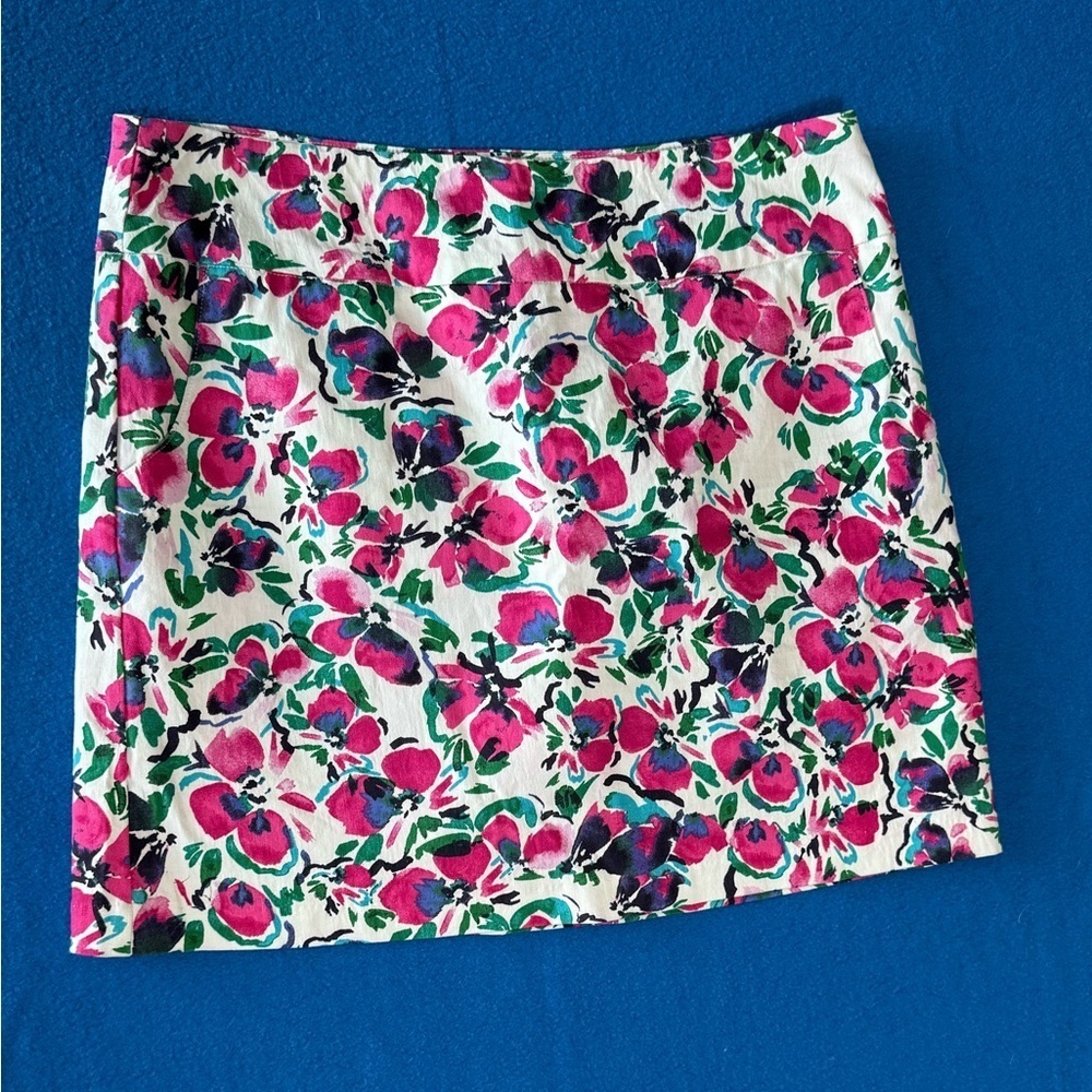 Zac & Rachel Floral Mini Skort Womens Sz 8 16" W 16" Length